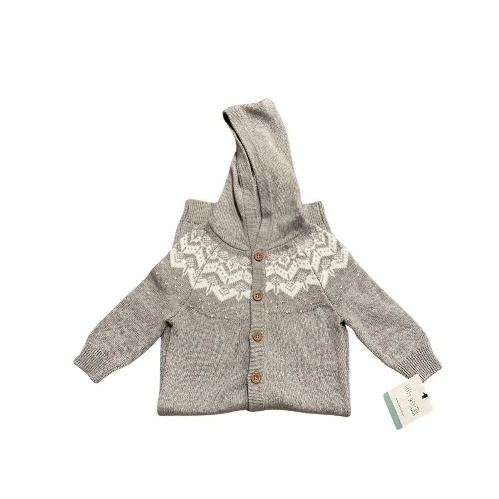 Carter's Little Planet Baby Boy Gray Sweater Romper - Size 12 months - New!